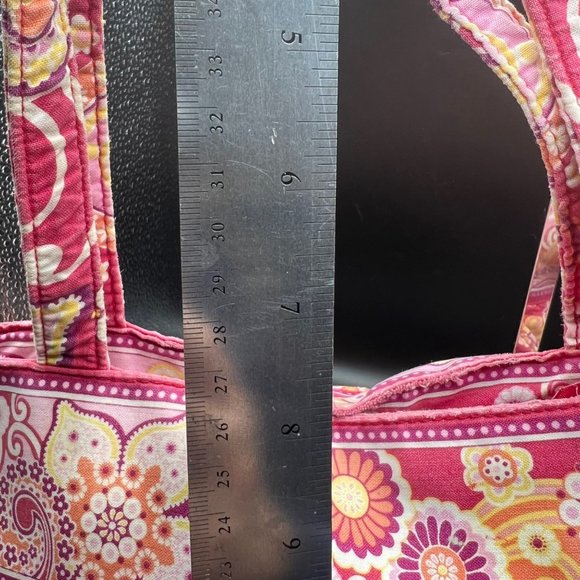 Vera Bradley Raspberry Fizz Paisley Betsy Tote Shoulder Bag Purse Pink Zip Close - Picture 13 of 15